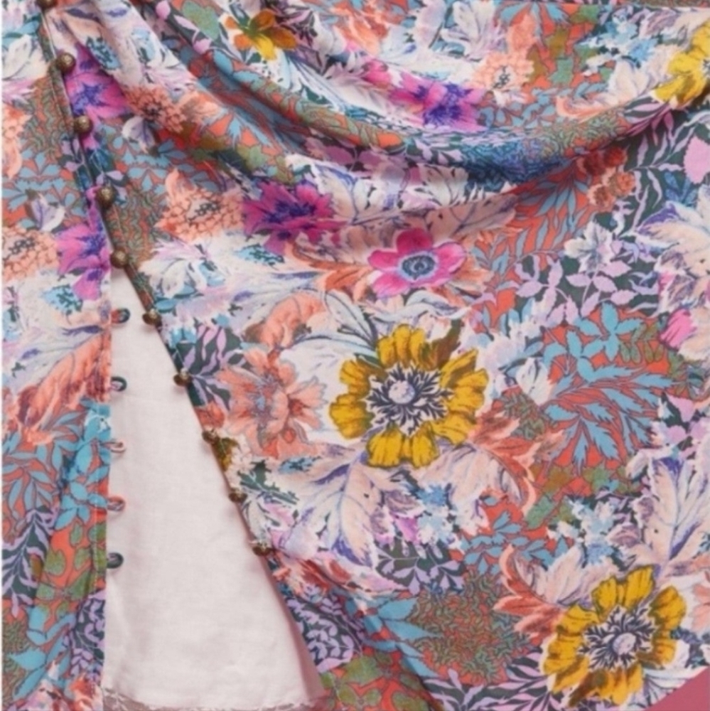 NEW Women's Anthropologie Valencia Dress Akemi + Kin Floral Midi Dress Size Larg - Picture 4 of 7